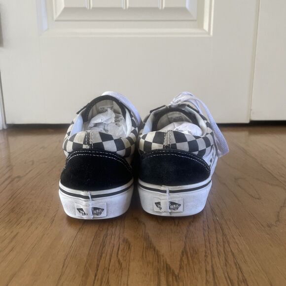 Vans Suede And Canvas Old Skool Classic Black Checkerboard Lace Up Shoes Men’s 7 - Picture 3 of 14